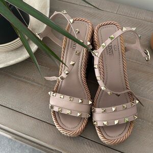 Valentino Garavani Rockstud Wedge Espadrills